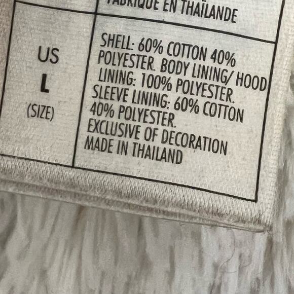 Disney Heavy Faux Fur Lined Gray Zip Up Hoodie Mickey Mouse L Cozy Trendy Chic - Picture 4 of 9